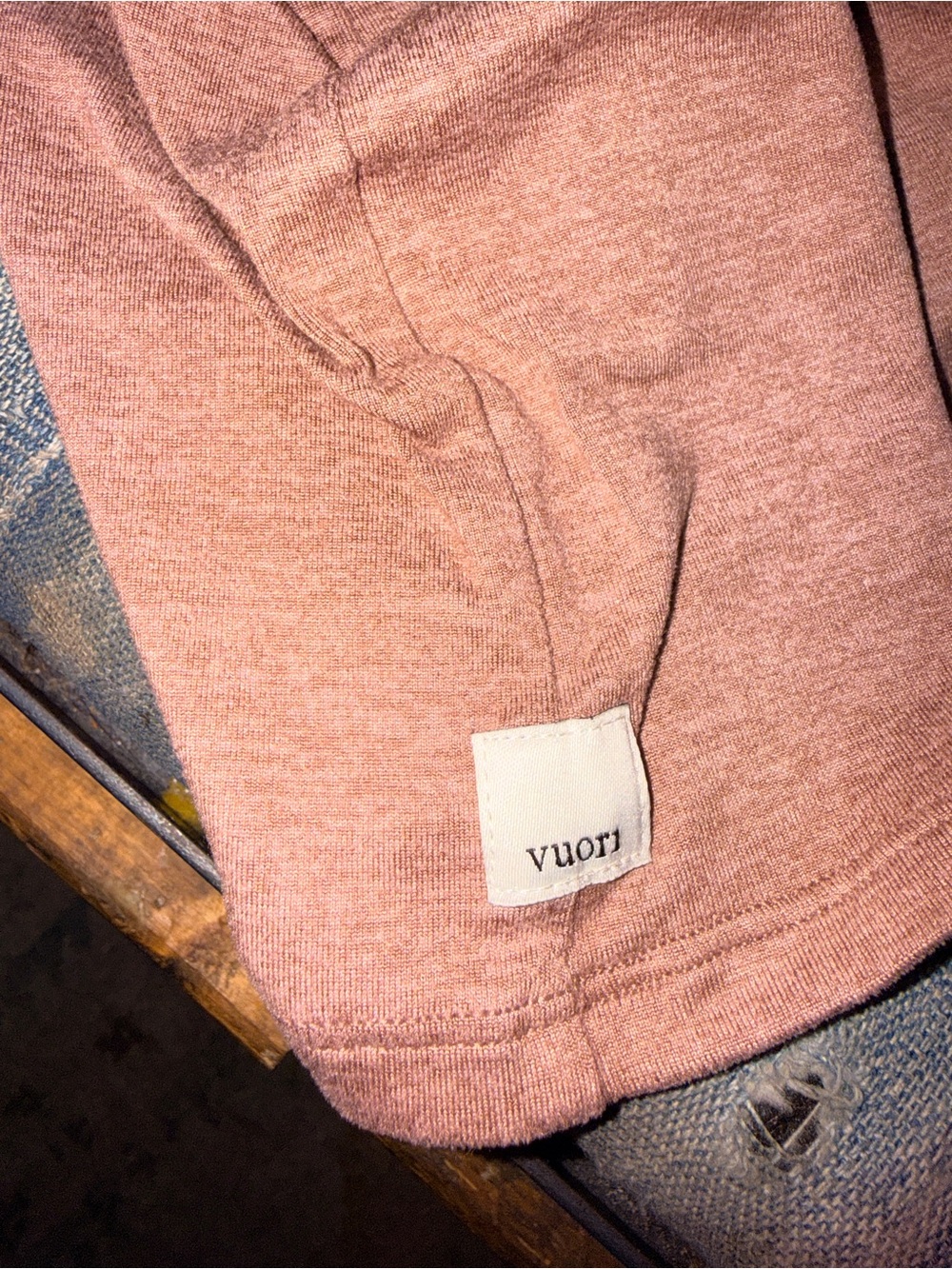 Vuori Halo Performance Crop Tank 1.0 in Light Terracotta Heather - Pink - Large - Picture 3 of 6